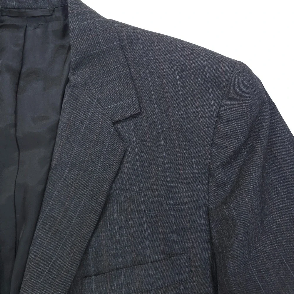 Oxxford Clothes Suit Mens 44 40x28 Gray Pinstripe 2 Button Pleated Full Liner